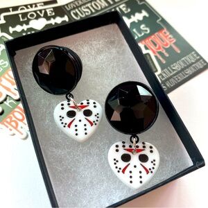 NWT Jason Friday The 13th  Dangle Gauges Plugs Earrings